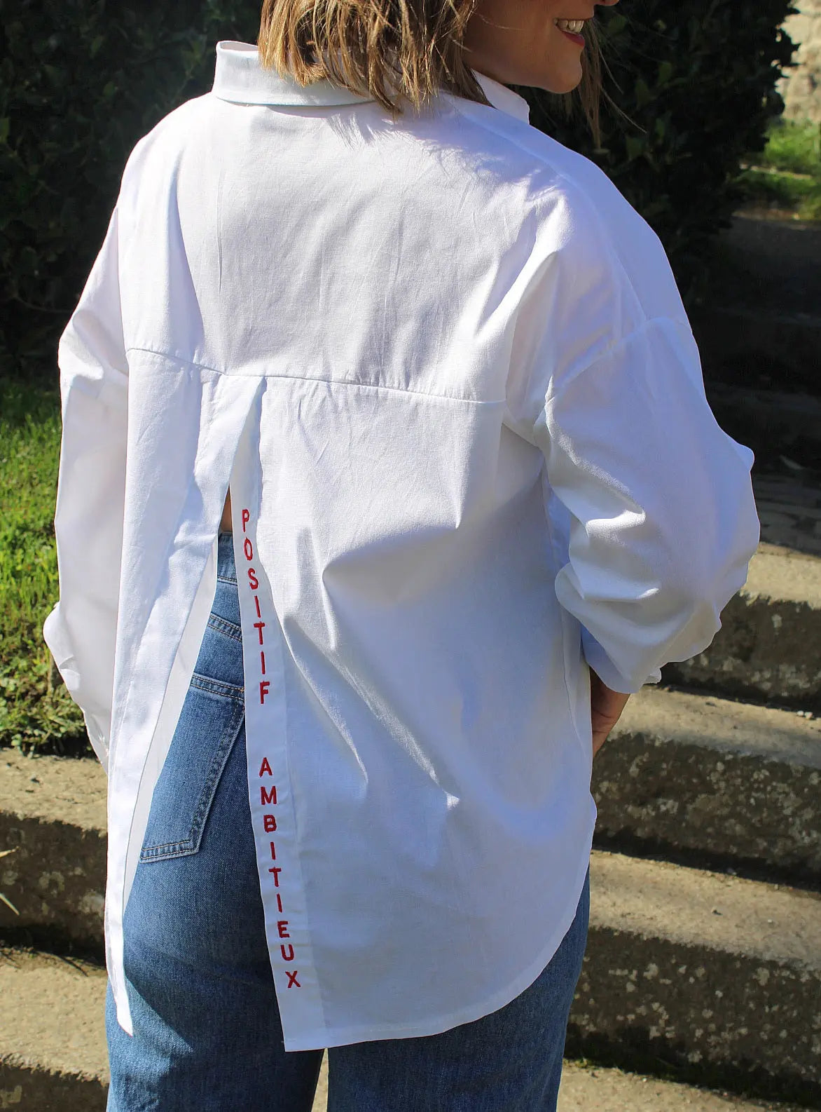 Chemise Elena brodee - Dos ouvert noden boutique