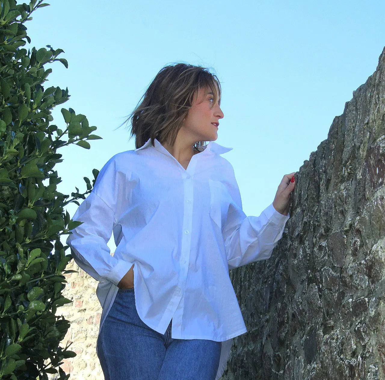 Chemise Elena brodee - Dos ouvert noden boutique