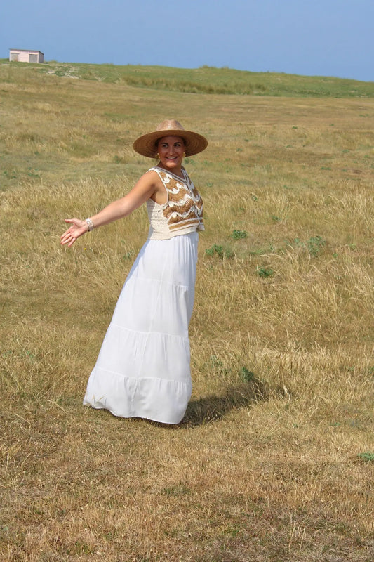 Jupe Longue Nina - blanc noden boutique