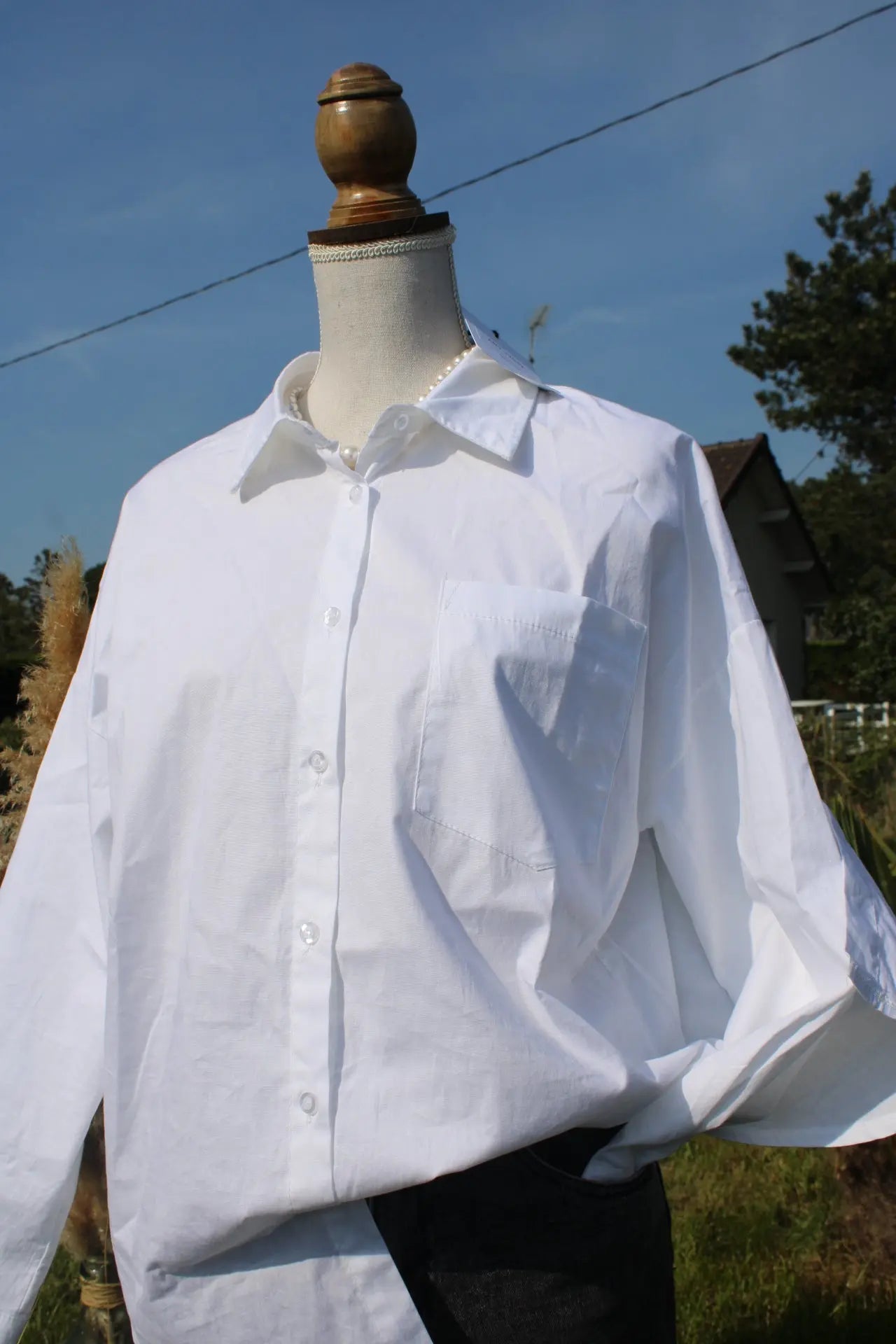 Chemise Elena brodee - Dos ouvert noden boutique
