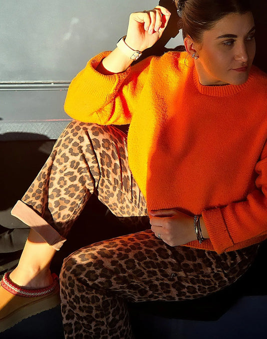 Jean EDEN Leopard coupe droite noden boutique