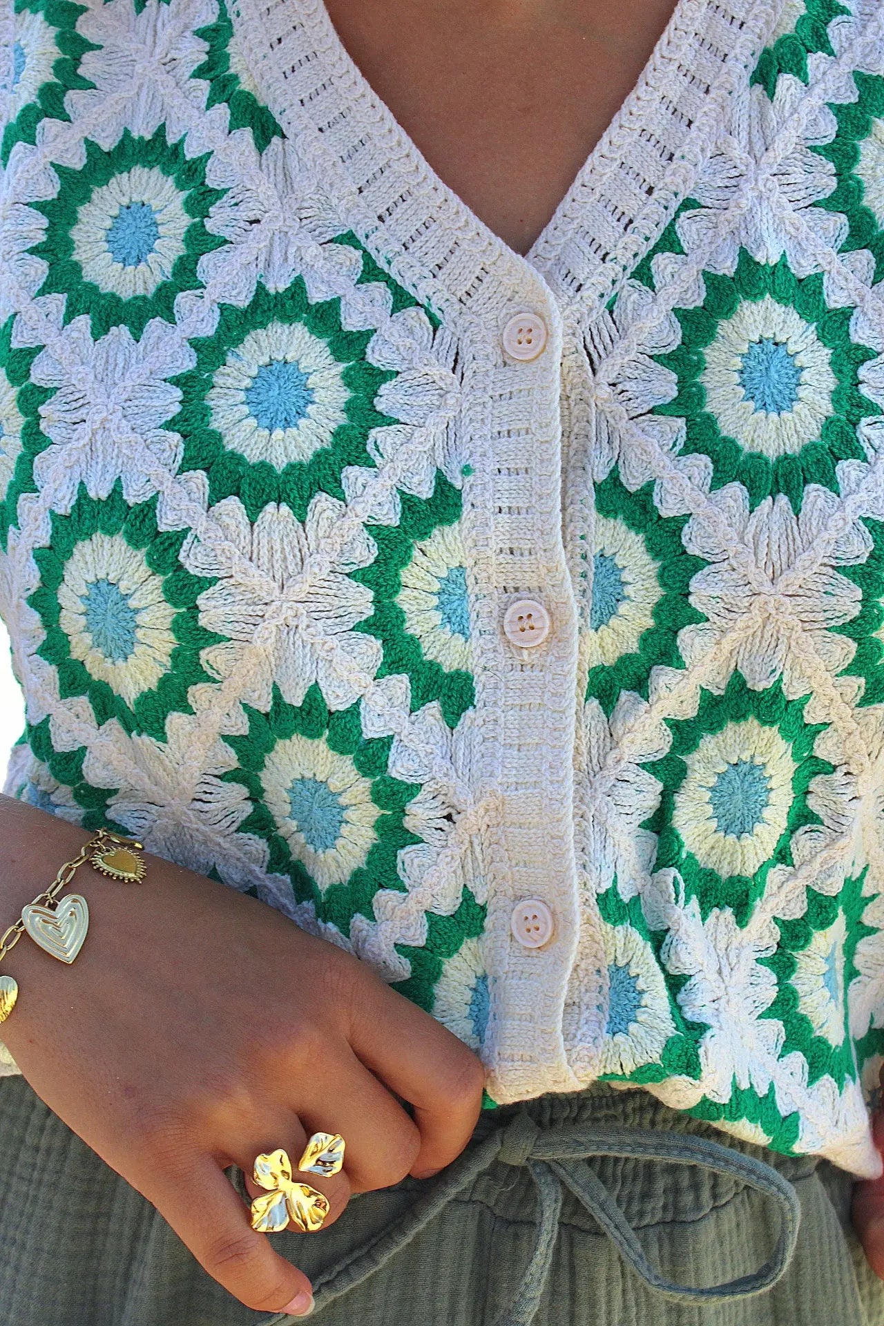 Haut trop Livia vert noden boutique