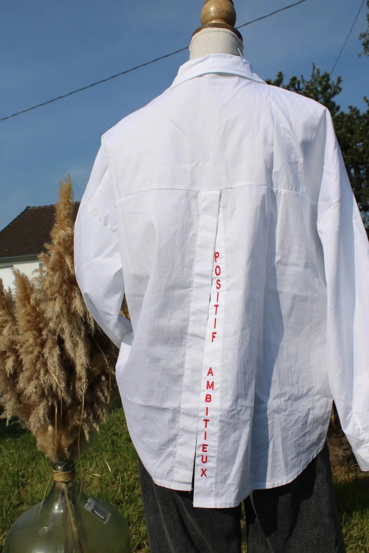 Chemise Elena brodee - Dos ouvert noden boutique
