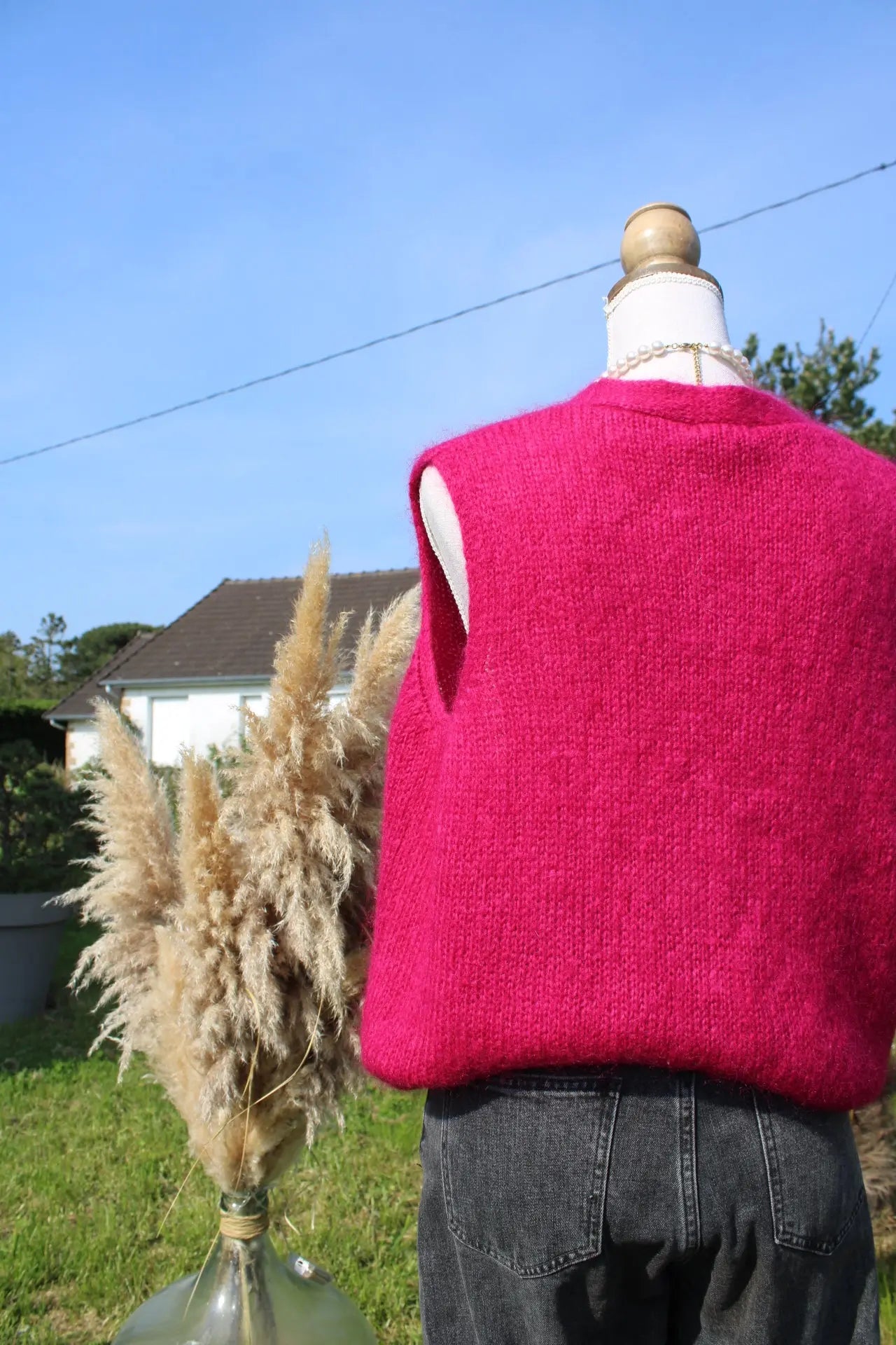 Gilet sans manche - NOAM framboise noden boutique