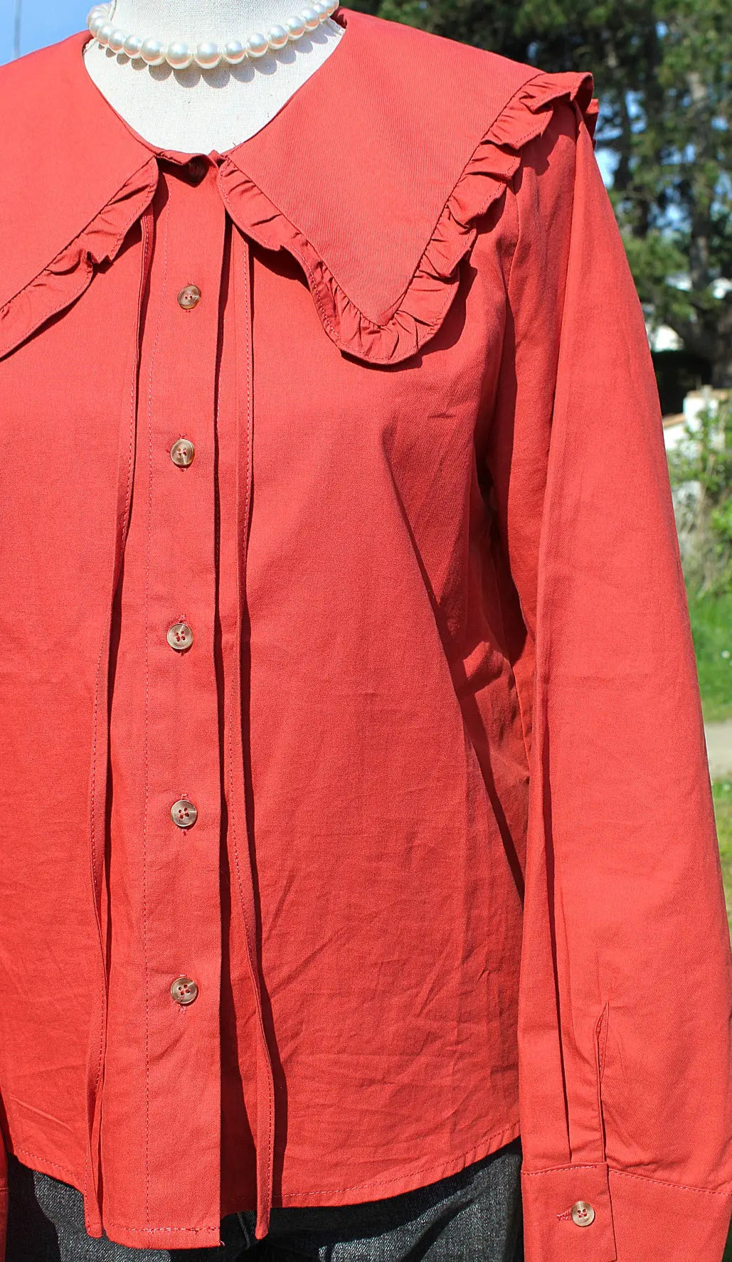 Chemise Colette terracotta - manches longues noden boutique