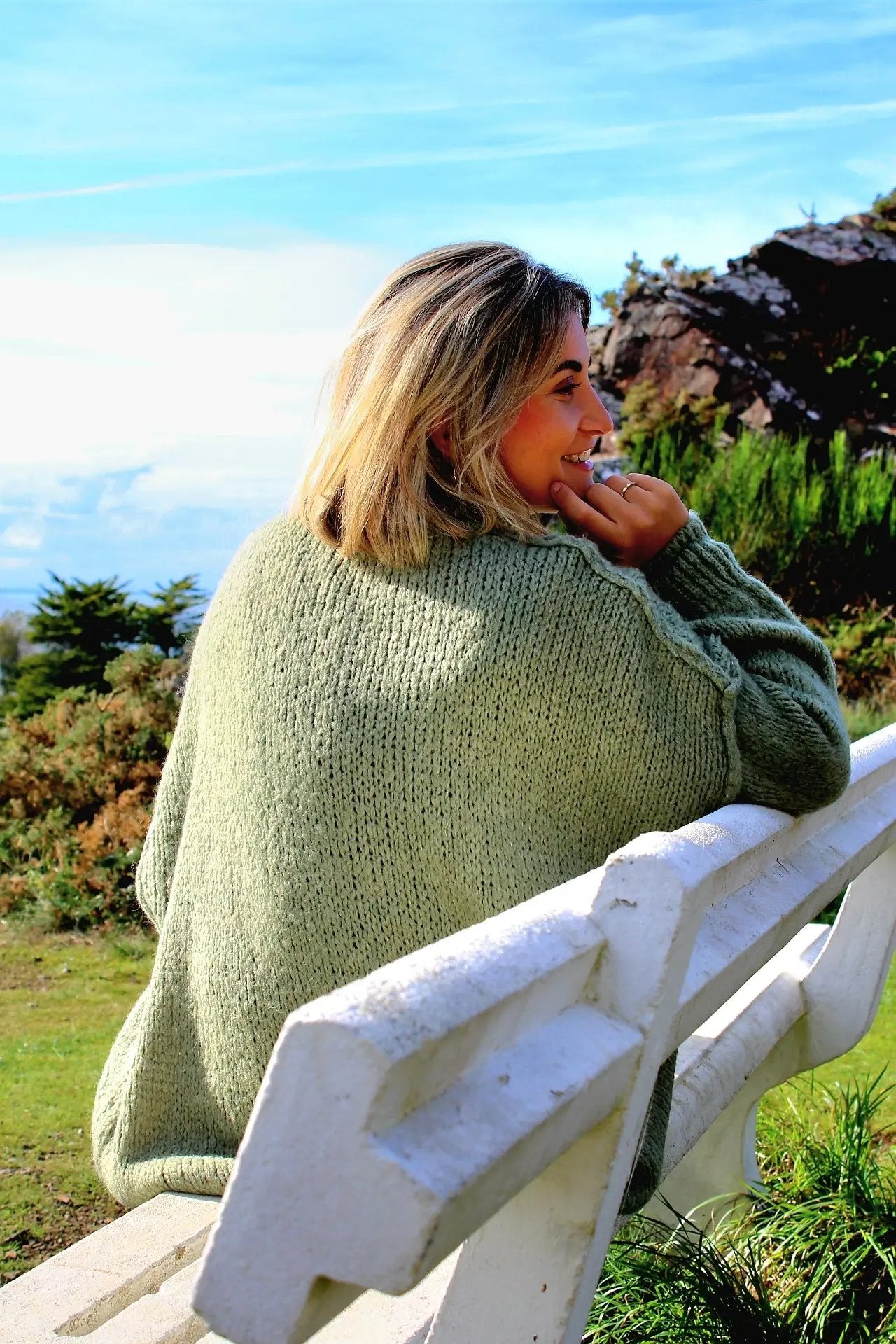 Pull Romy vert coupe oversize taille unique noden boutique