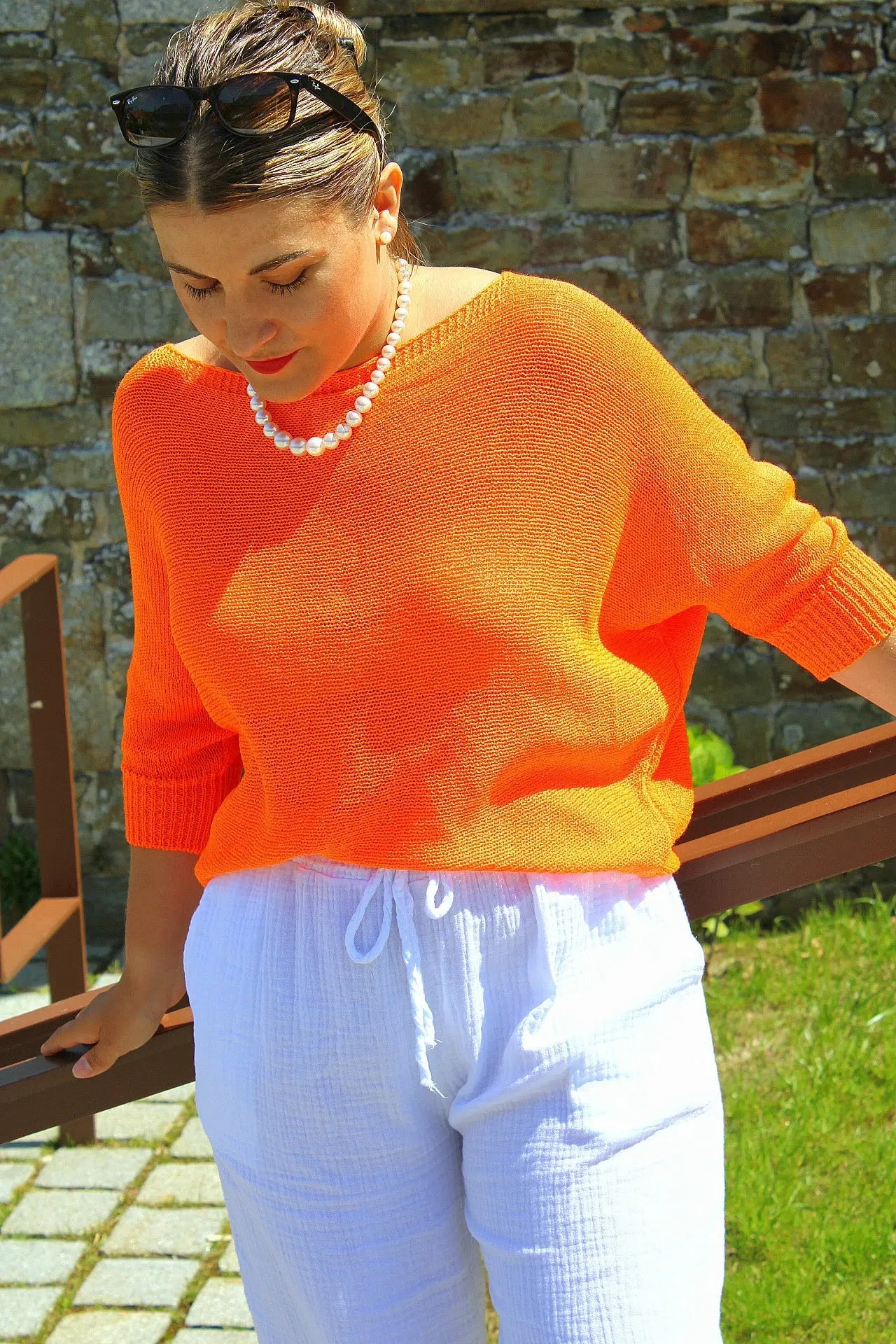 Pull jade Orange - Eclat solaire noden boutique