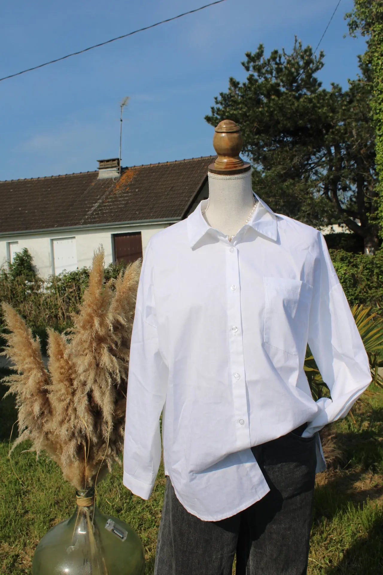 Chemise Elena brodee - Dos ouvert noden boutique