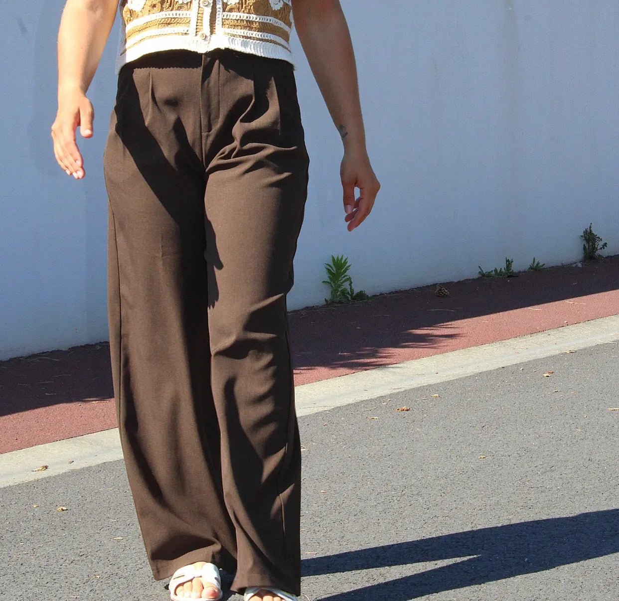 Pantalon Tony - coupe tailleur Marron noden boutique