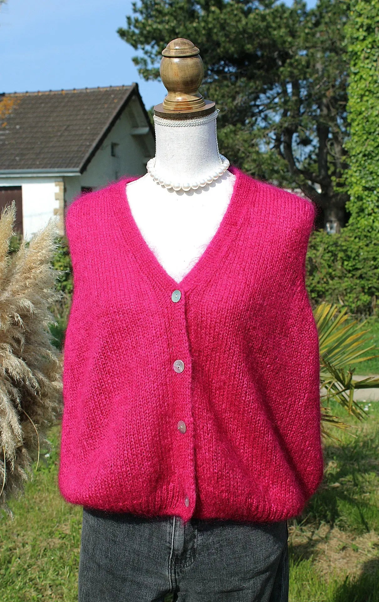 Gilet sans manche - NOAM framboise noden boutique