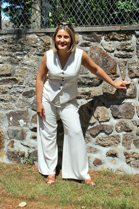 Dressing été femme 2026 avec ensemble en lin femme beige noden boutique