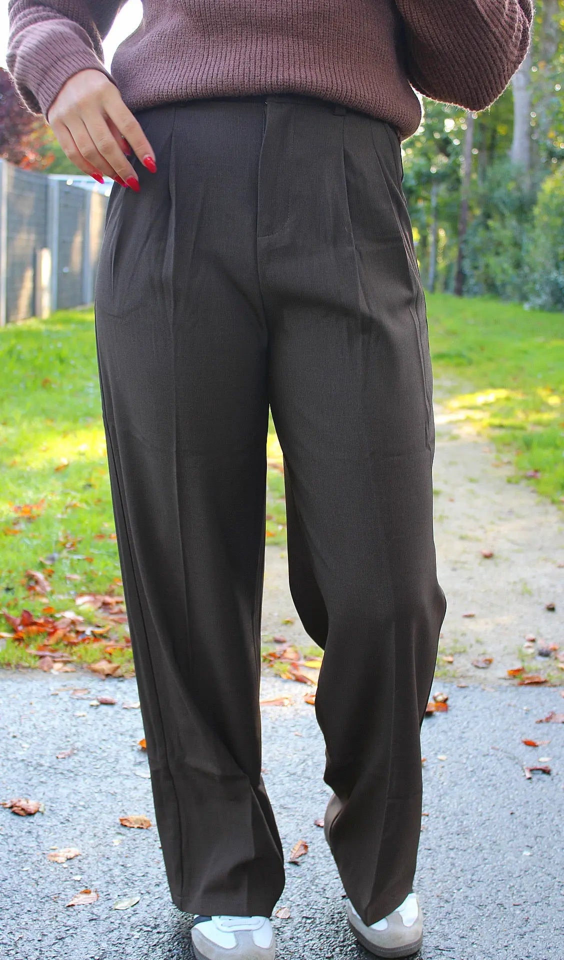 Pantalon Tony - coupe tailleur Marron noden boutique