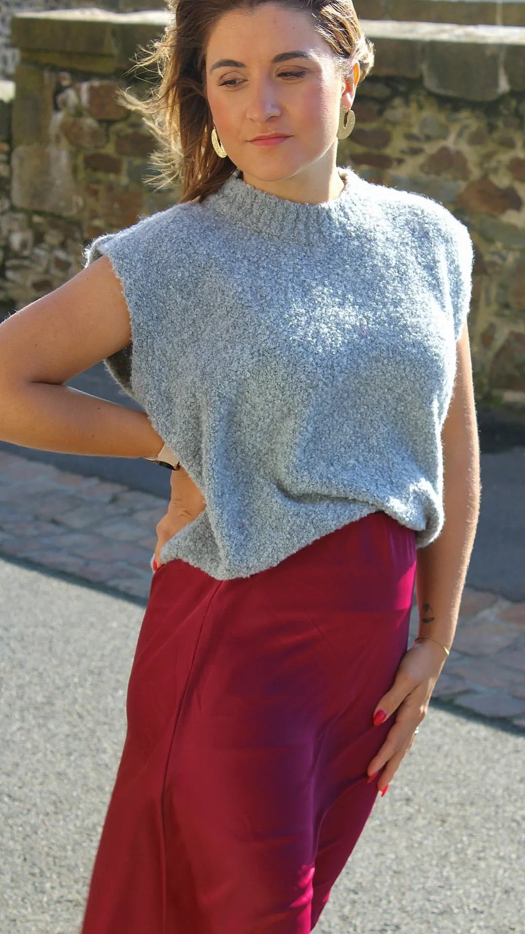 Pull edouard sans manche - Gris noden boutique