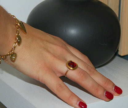 Bague Ruby Perle Rouge noden boutique