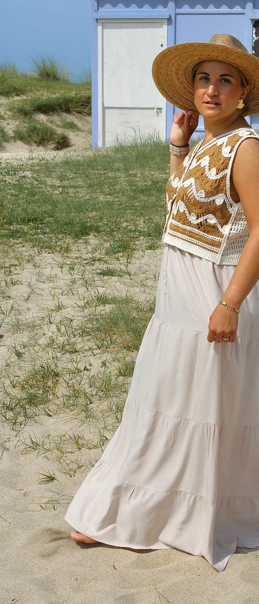 Jupe Longue Nina - BEIGE noden boutique