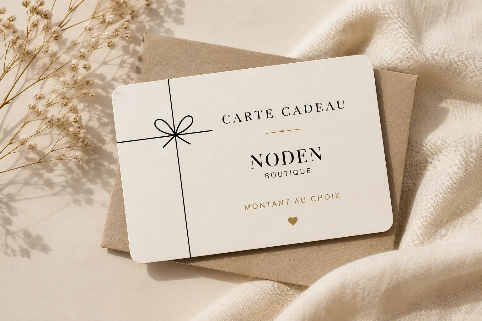 carte cadeau digitale Noden Boutique - montant au choix