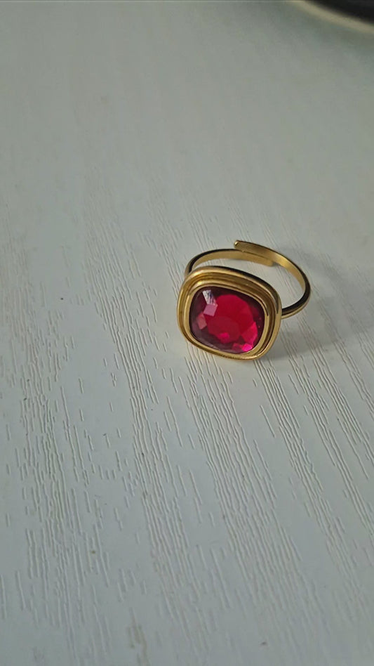 Bague Ruby Perle Rouge