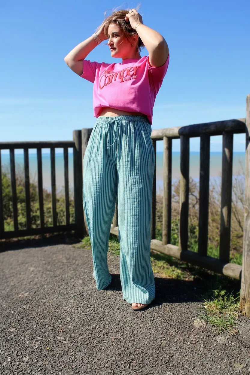 Pantalon Rio fluide rayures taille unique noden boutique