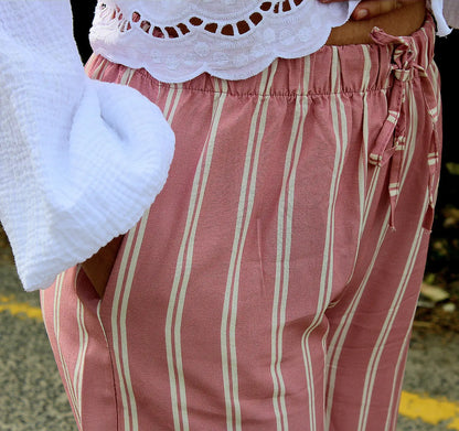 Pantalon Lou rose – Coupe fluide, taille unique noden boutique