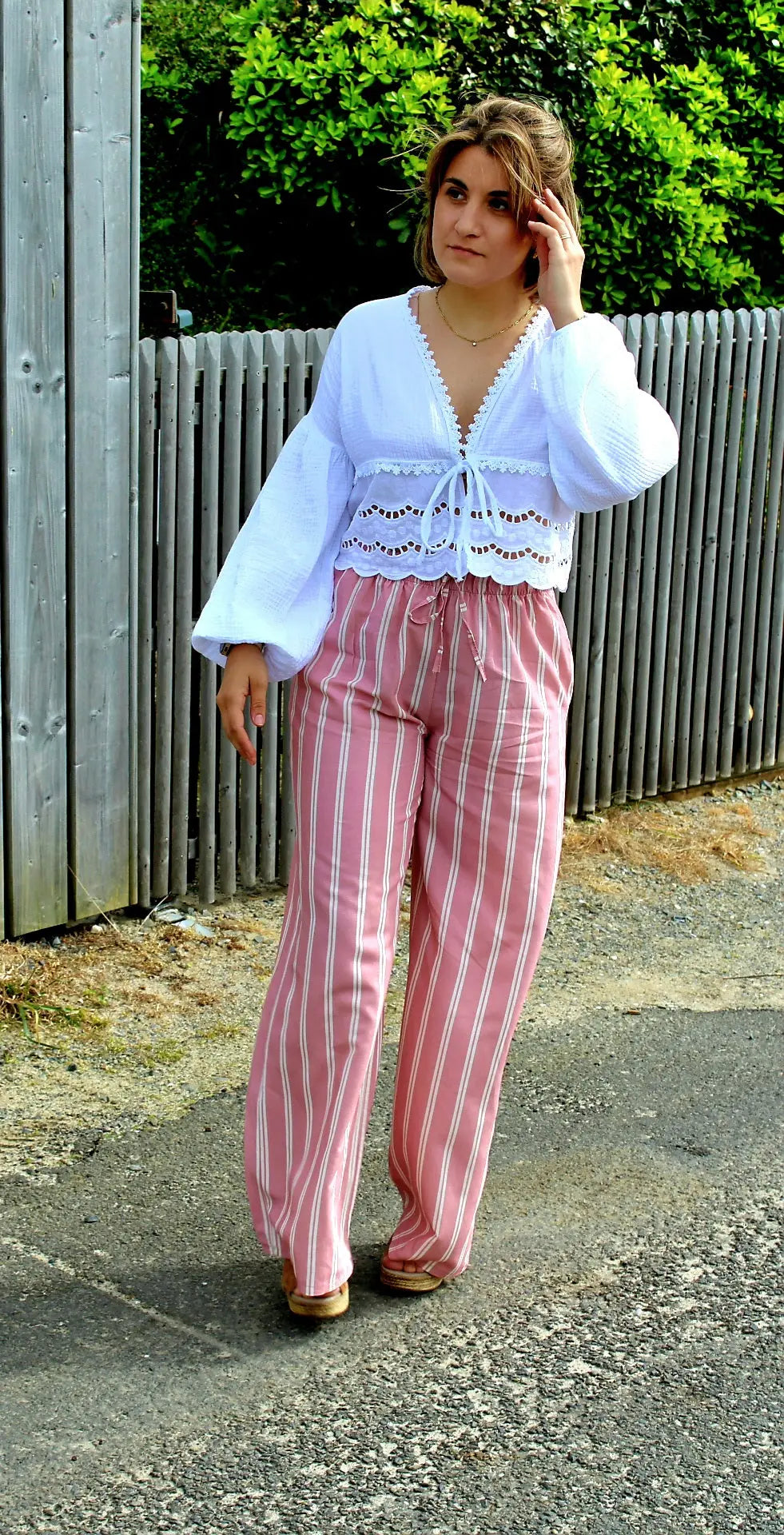 Pantalon Lou rose – Coupe fluide, taille unique noden boutique