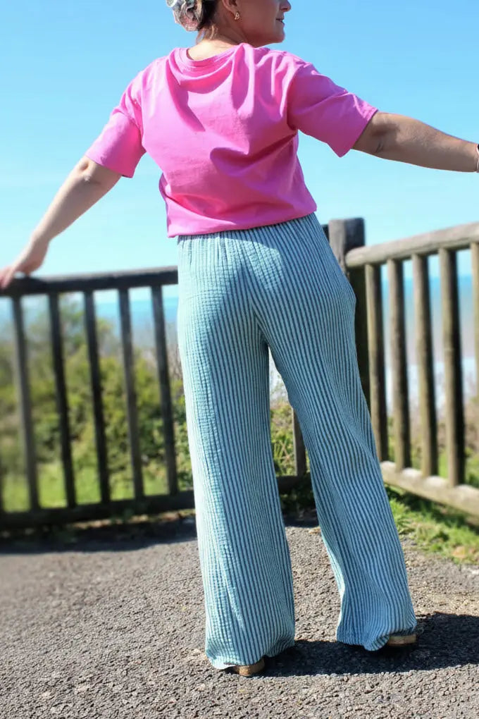 Pantalon Rio fluide rayures taille unique noden boutique
