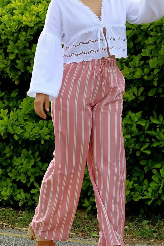 Pantalon Lou rose – Coupe fluide, taille unique noden boutique