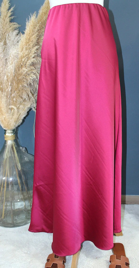MYLA jupe longue satinee - Bordeaux noden boutique