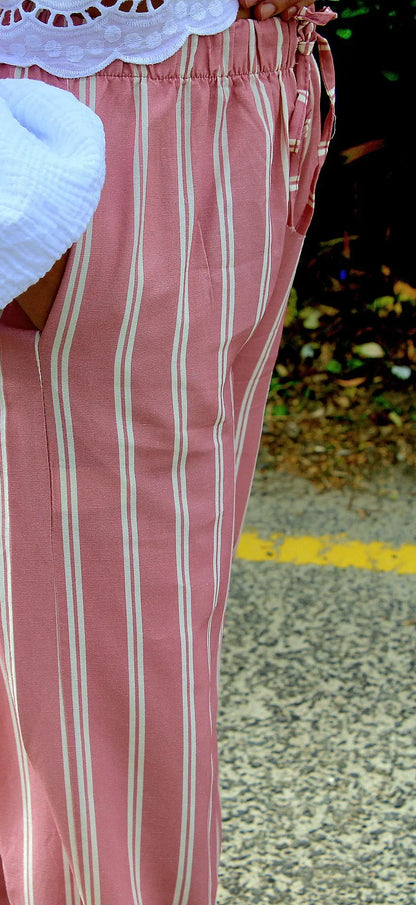 Pantalon Lou rose – Coupe fluide, taille unique noden boutique