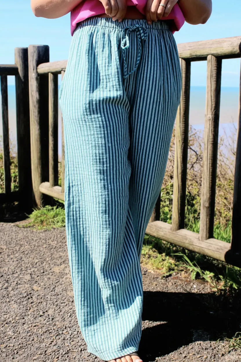 Pantalon Rio fluide rayures taille unique noden boutique