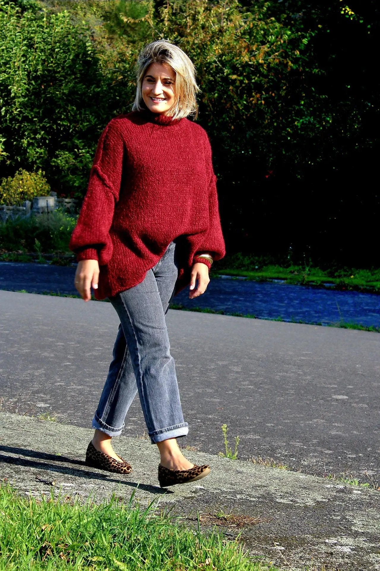 Pull Romy Bordeaux coupe Oversize noden boutique
