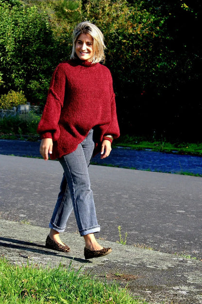 Pull Romy Bordeaux coupe Oversize noden boutique