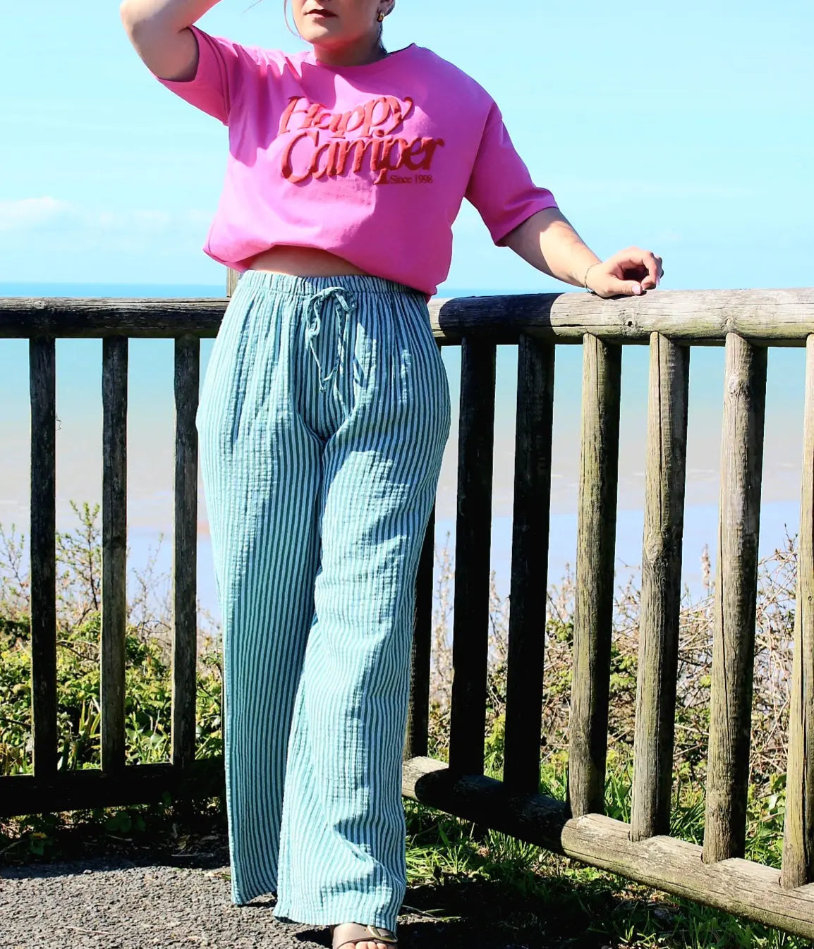 Pantalon Rio fluide rayures taille unique noden boutique