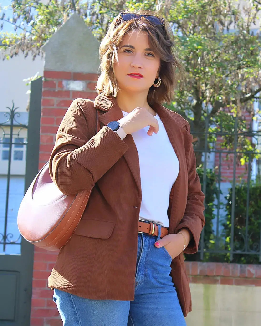 Veste blazer VOLT - velours Marron noden boutique