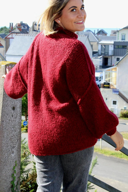 Pull Romy Bordeaux coupe Oversize noden boutique