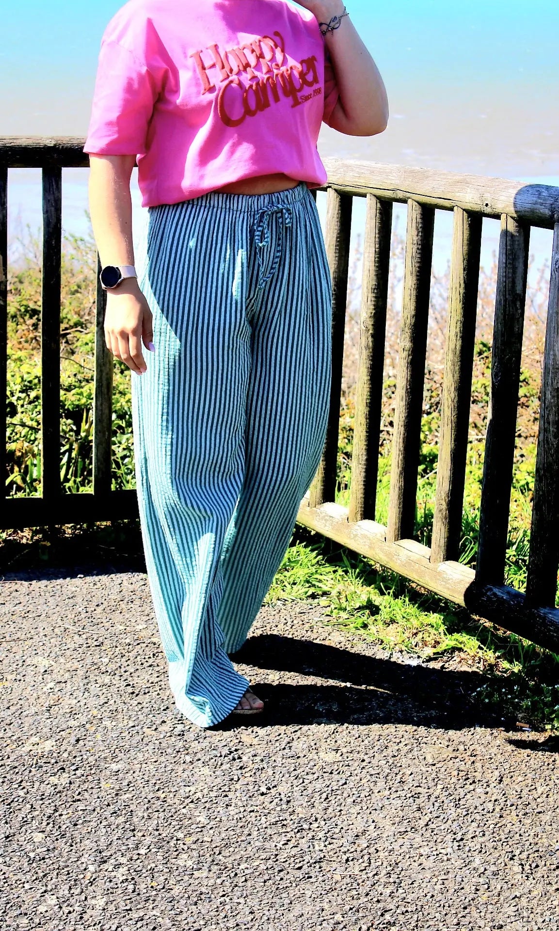 Pantalon Rio fluide rayures taille unique noden boutique