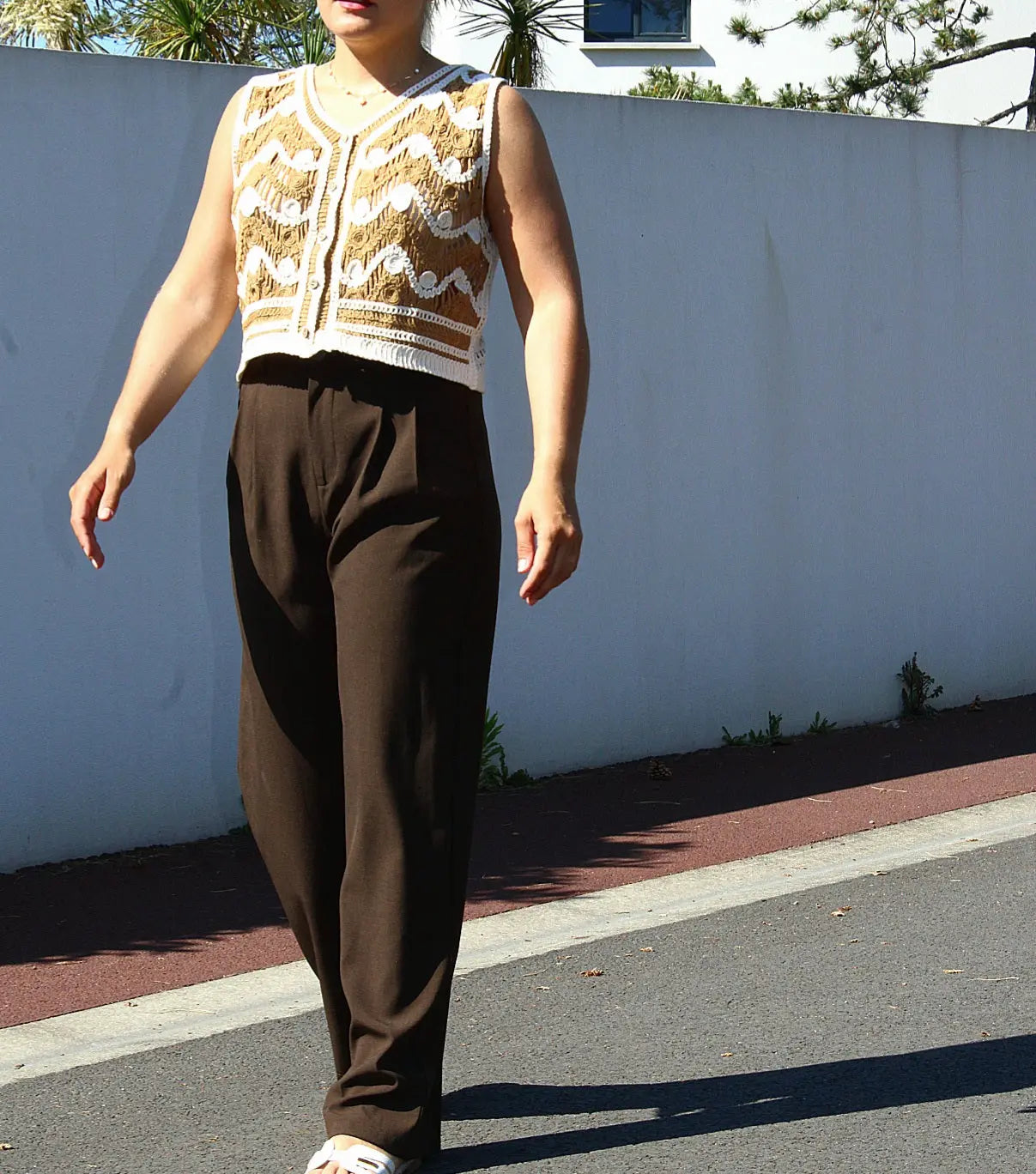 Pantalon Tony - coupe tailleur Marron noden boutique