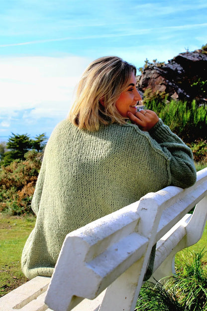 Pull Romy vert coupe oversize taille unique noden boutique