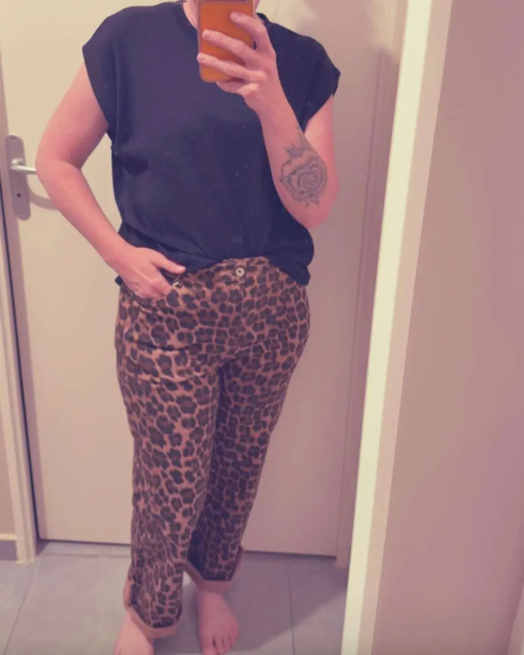 Jean EDEN Leopard coupe droite noden boutique