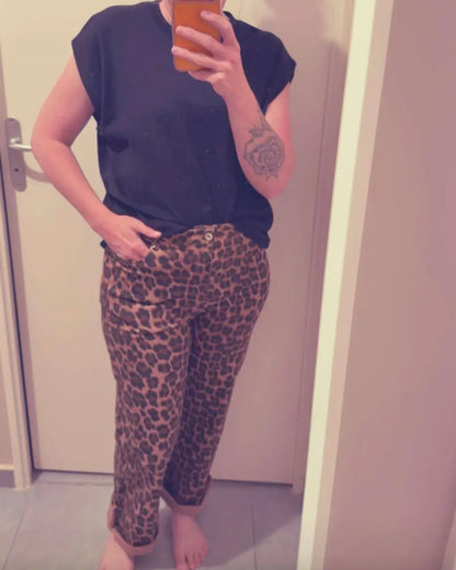 Jean EDEN Leopard coupe droite noden boutique