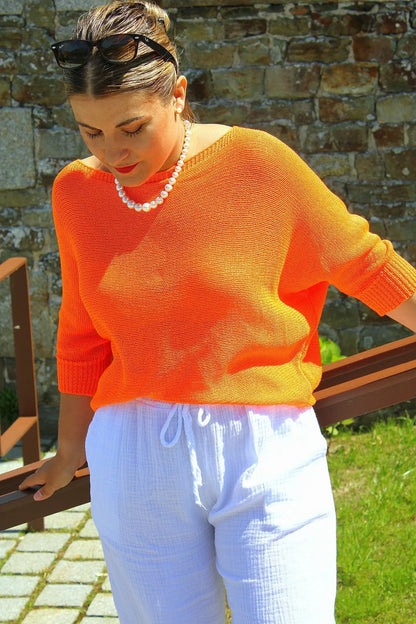 Pull jade Orange - Eclat solaire noden boutique