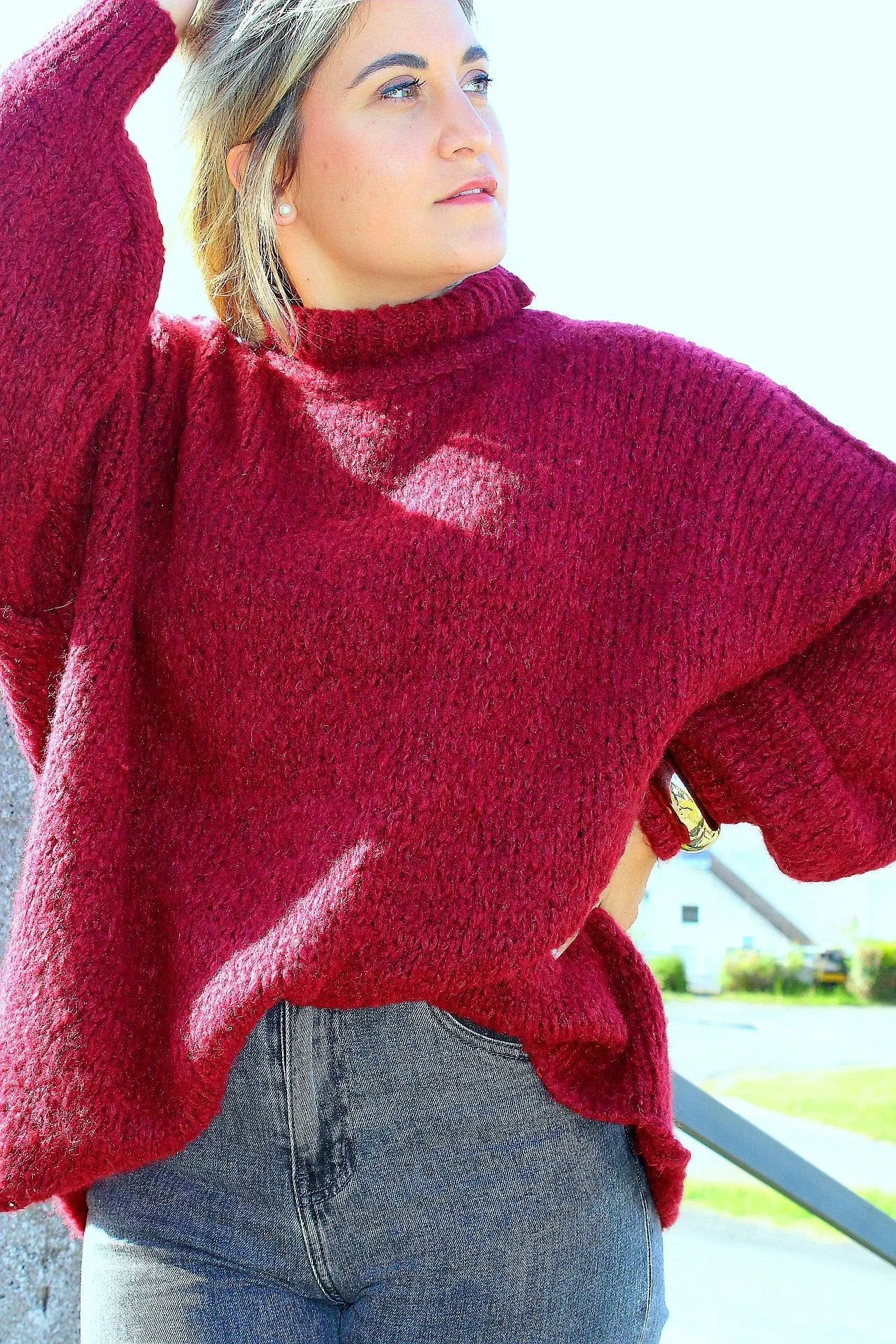 Pull Romy Bordeaux coupe Oversize noden boutique