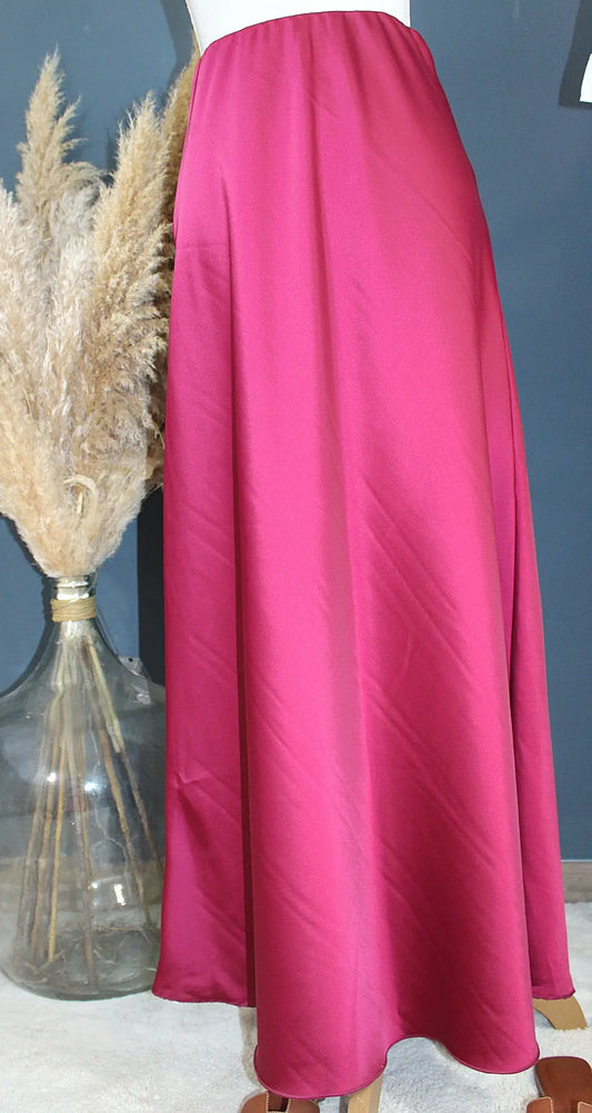 MYLA jupe longue satinee - Bordeaux noden boutique