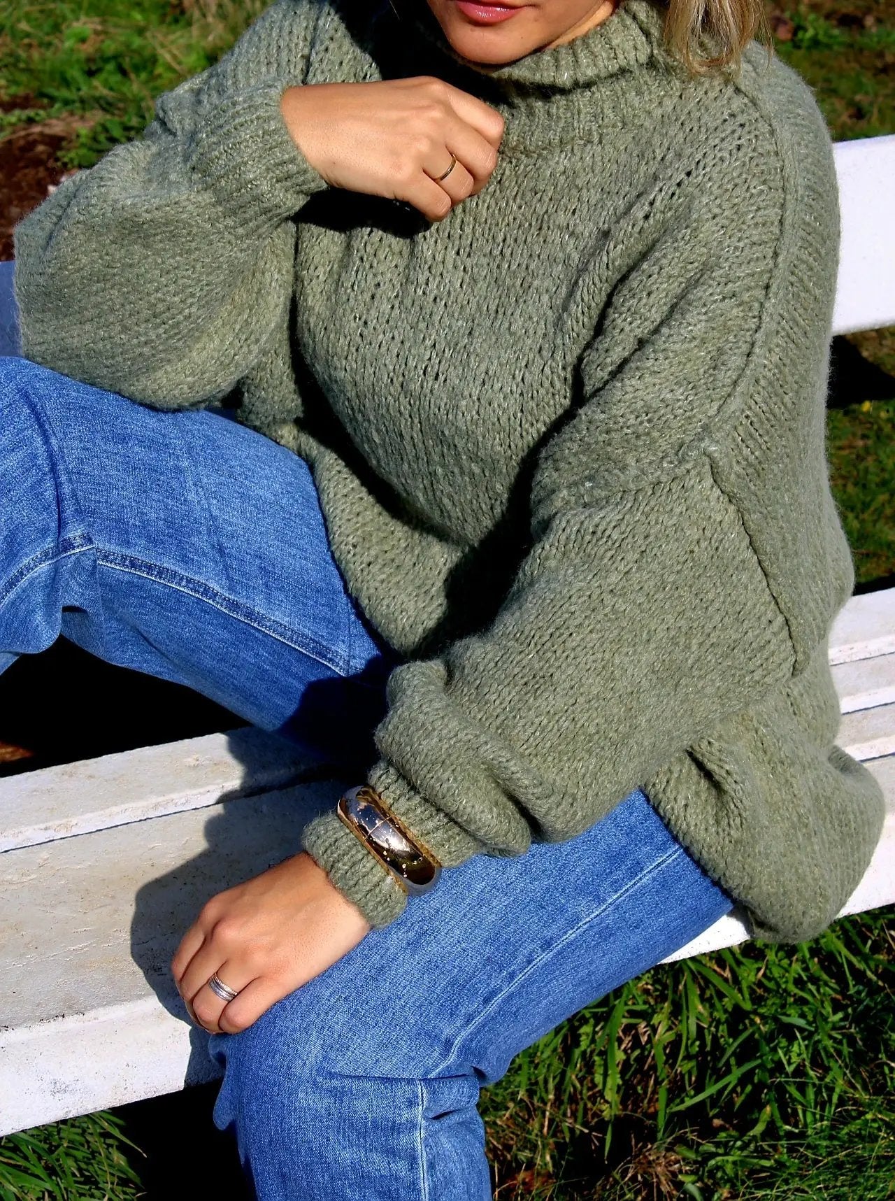 Pull Romy vert coupe oversize taille unique noden boutique