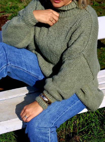 Pull Romy vert coupe oversize taille unique noden boutique