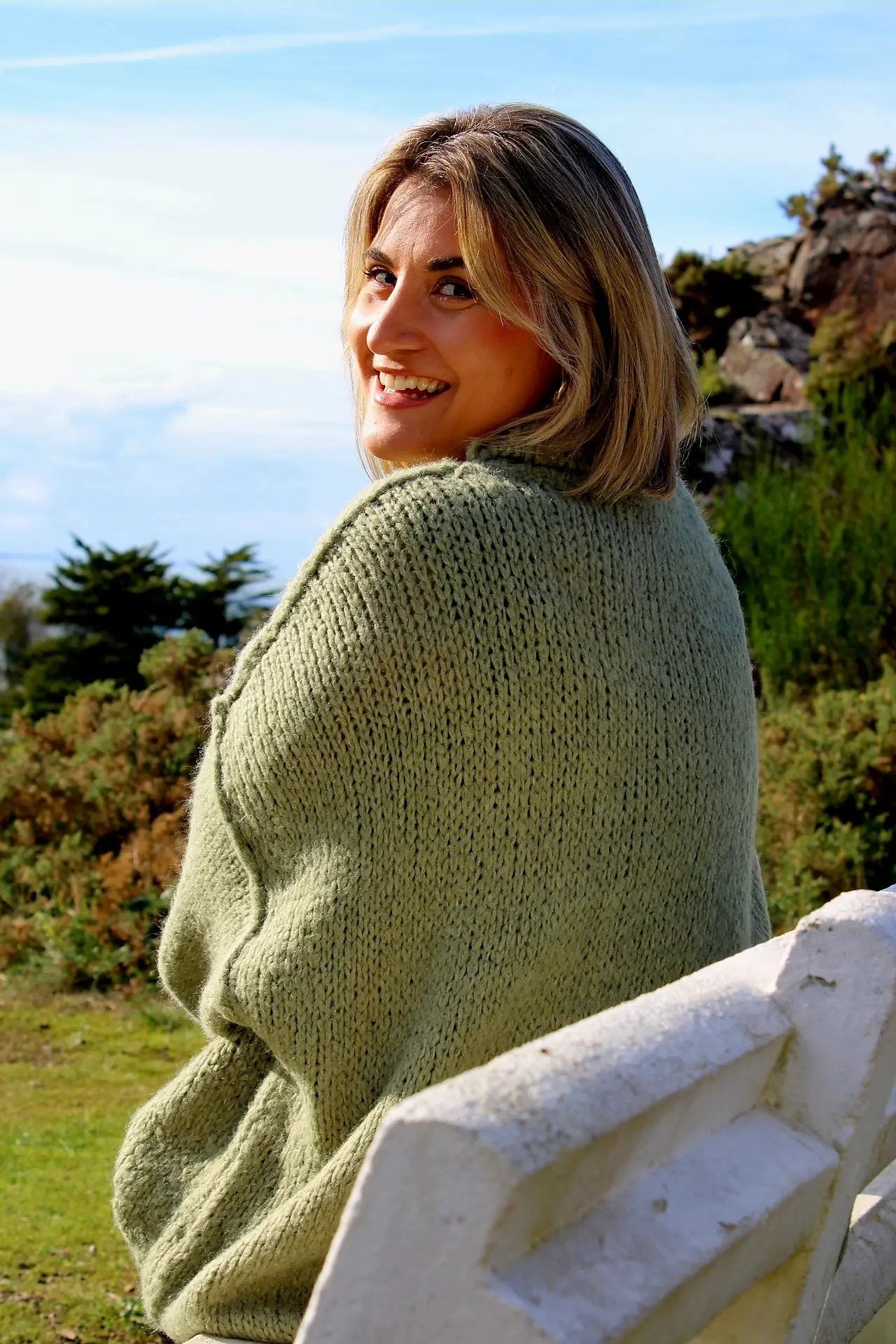 Pull Romy vert coupe oversize taille unique noden boutique