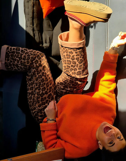 Jean EDEN Leopard coupe droite noden boutique