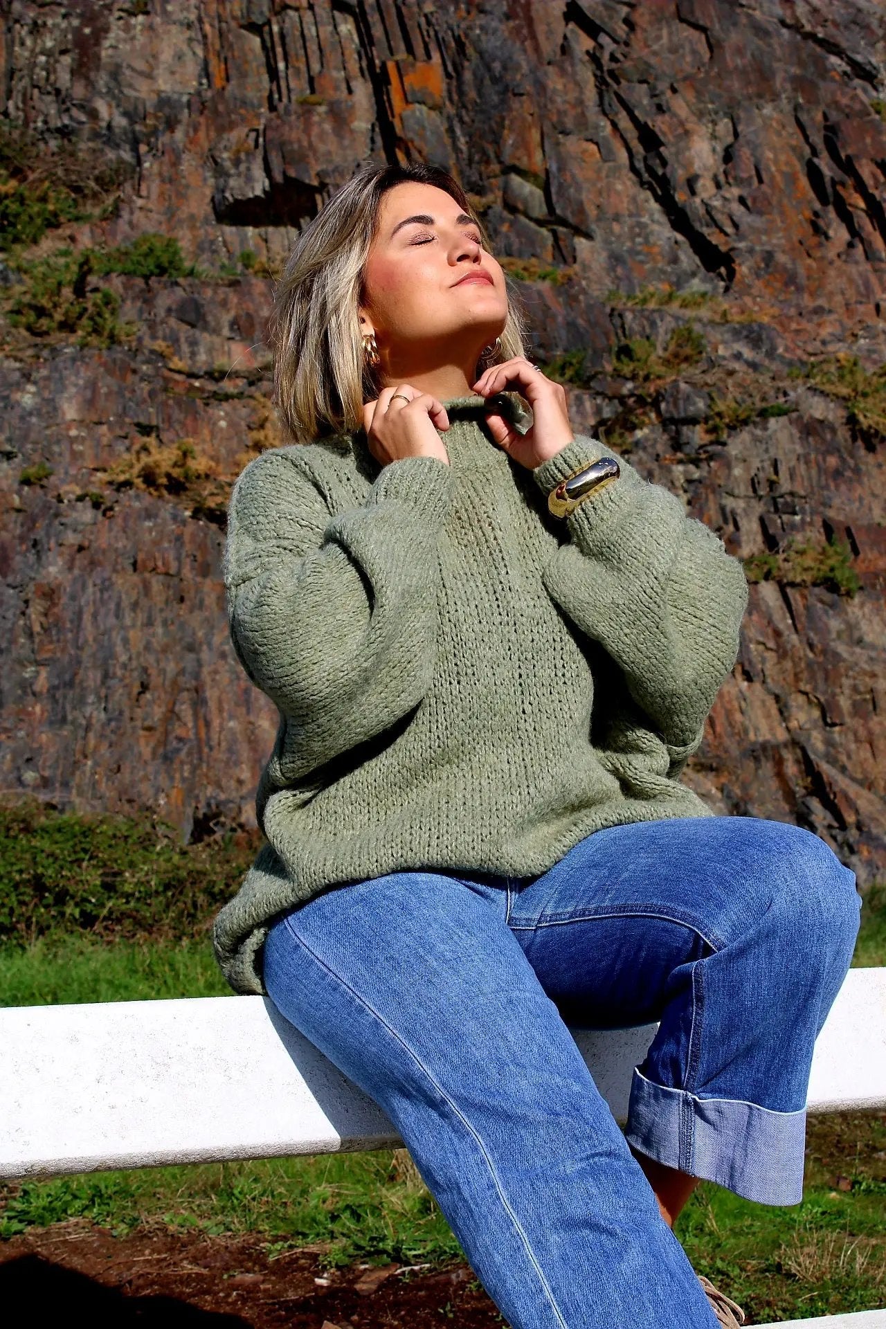 Pull Romy vert coupe oversize taille unique noden boutique