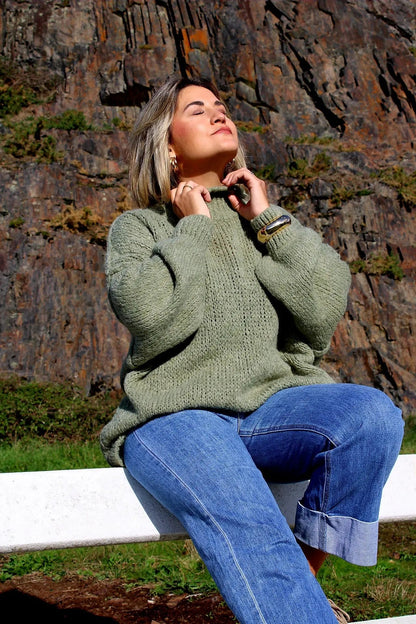 Pull Romy vert coupe oversize taille unique noden boutique