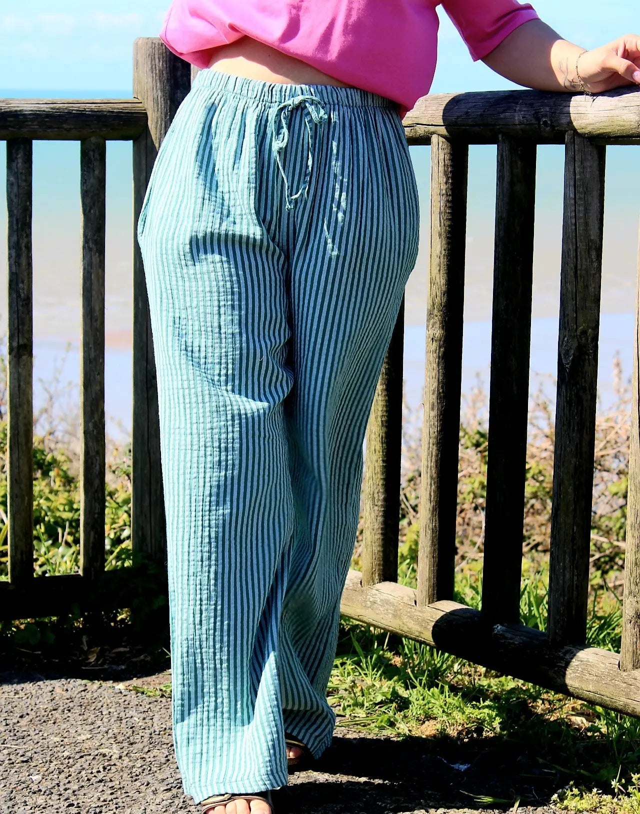 Pantalon Rio fluide rayures taille unique noden boutique