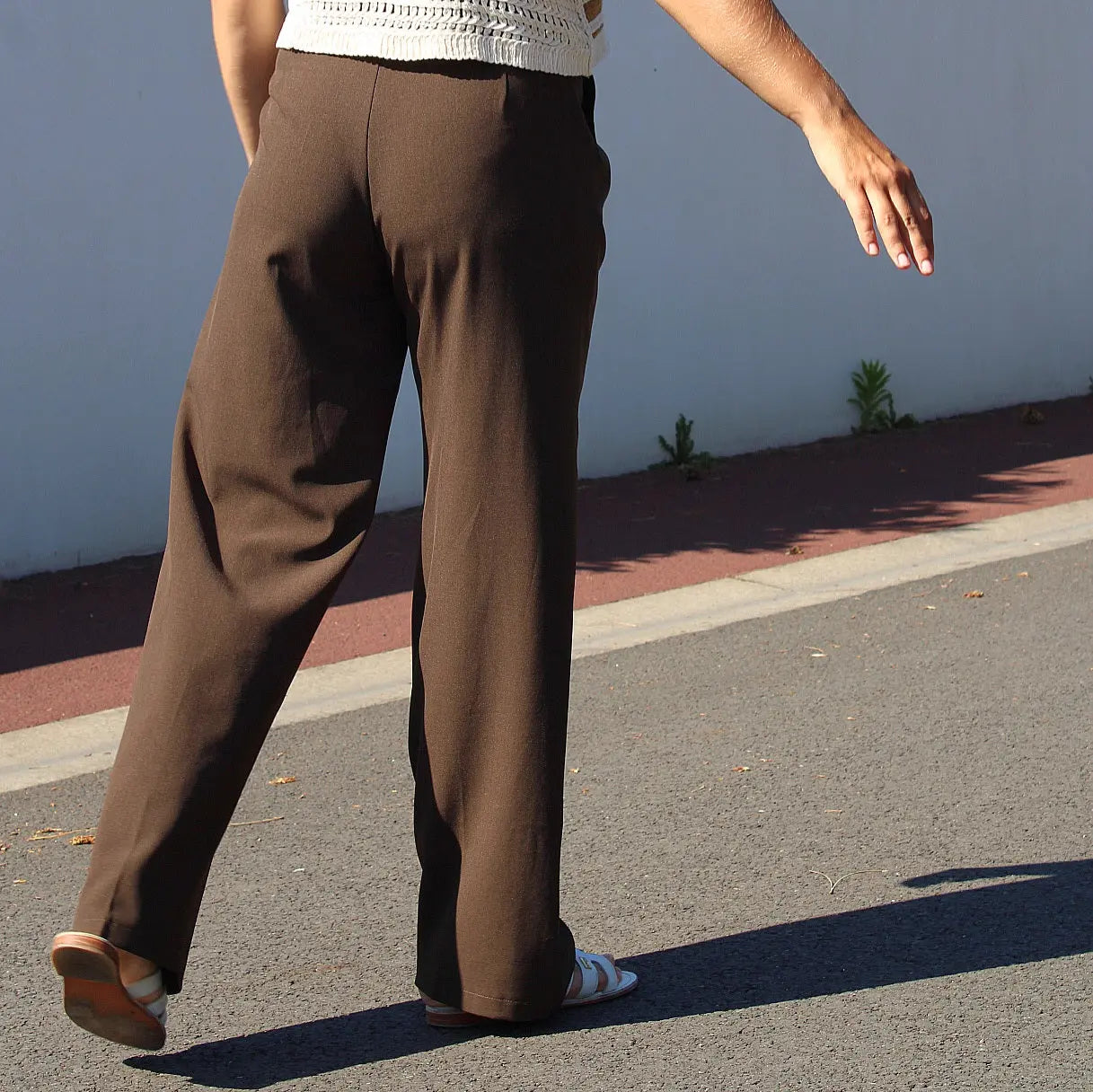 Pantalon Tony - coupe tailleur Marron noden boutique